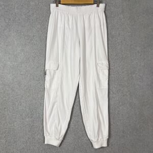 Alice + Olivia White Linen Blend Cargo Jogger Pants Size Medium